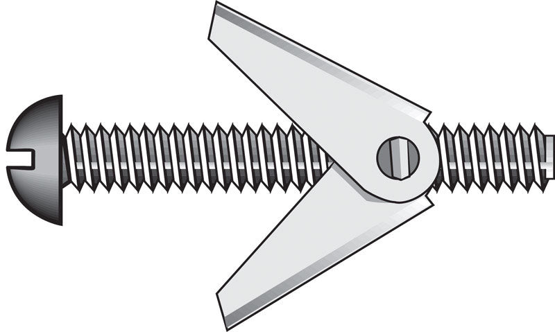 Hillman Toggle Bolts 3/16 '' X 6 '' Round Head Slotted Zinc Plated Steel 50/Box