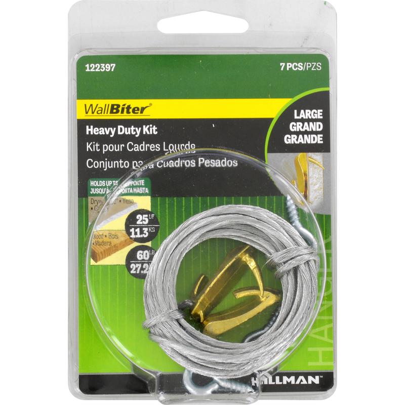 Hillman 122397 Cobra Large Wall Biter Picture Hook Hanging Kit 25LBS-60 LBS
