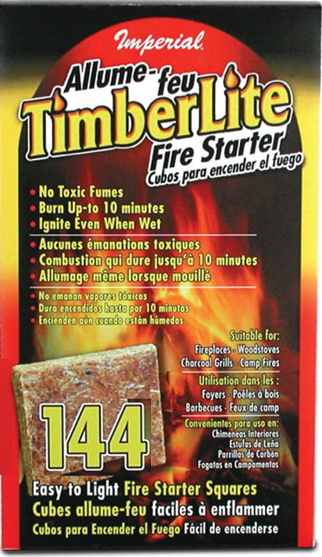 Imperial KK0313 Timberlite Fire Starter, 144 Squares, Brown, 144 Pack