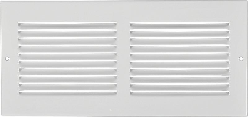 Imperial RG0385 Louvered Design Sidewall Grille, 6 in H X 12 in W, 20 Deg, 400 Cfm, Steel, 12x6 Inch, White