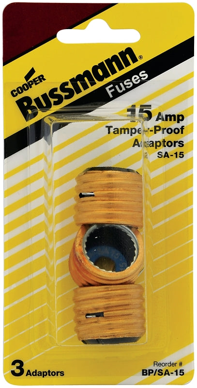 Bussman BP/SA-15 7-15 Amp Plug Fustat Fuse Adapter 3 Count