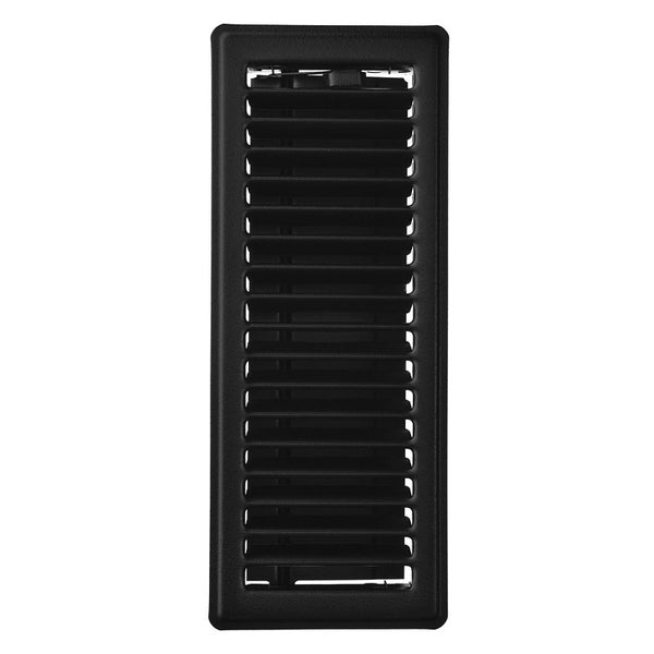Imperial RG0254 4in. x 12in. Painted Steel Louvered Floor Register, Black