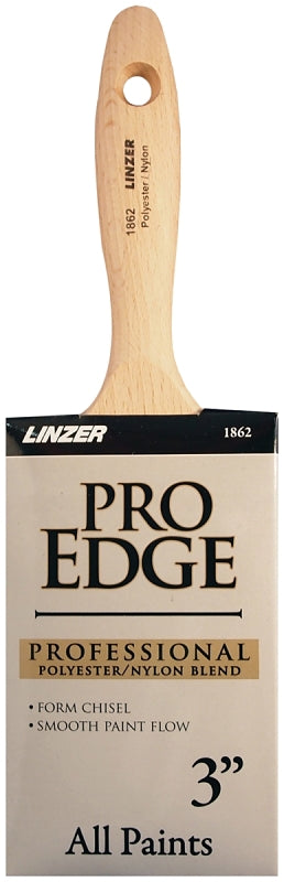 Linzer 1862 0300 Varnish Brush, 3 in, Polyester/Nylon, Stainless Steel, Beavertail Wood Handle, 3" 1862-3