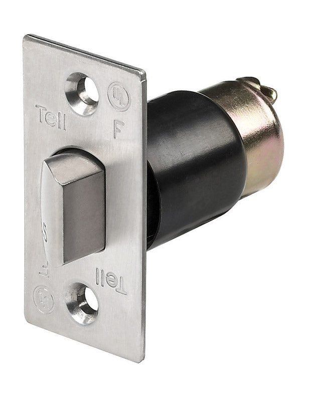 Tell Unguarded Latch Bolt 2-3/8" Bkst 1/2" Throw Gr 2 Satin Ss