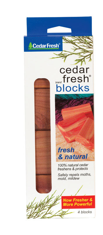 Household Essentials Cedar Fresh Cedar Blocks, 4 Pack, Solid Redwood Natural 30203