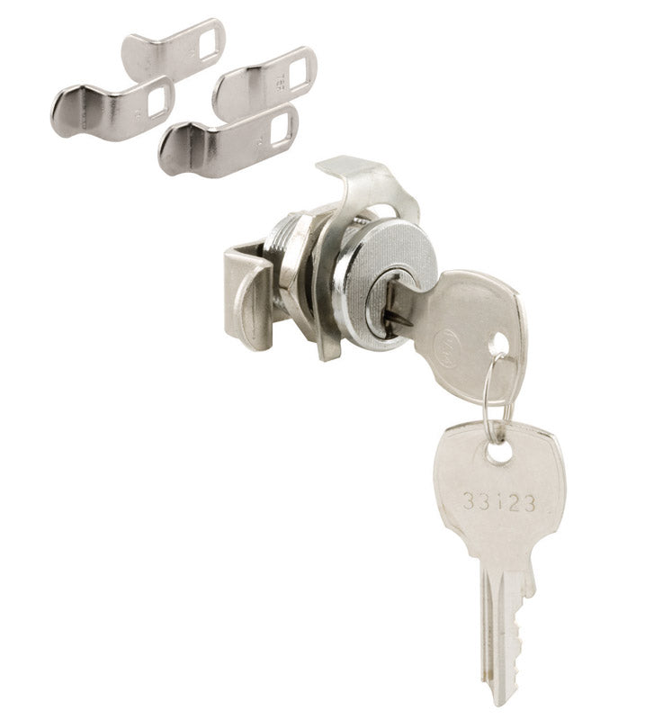 Prime-Line S 4573 Mailbox Lock – Replacement, Multipurpose Mailbox Lock for Several Brands – NA-14 Keyway, Opens Counter-Clockwise with 90º Rotation, Nickel Finish (1 Set)