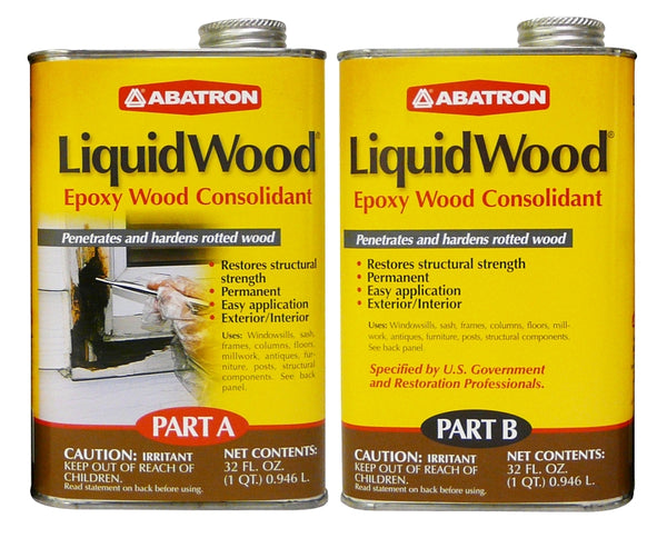 Abatron LiquidWood Epoxy Wood Consolidant, 2 Quart Kit, Part A & B LW2QKR