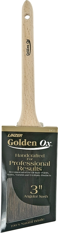Linzer 0300 En Ox 2453 Sash Paint Brush, 3 in Width, Angular Chiseled Very Fine China Bristle, 3" 2453-3