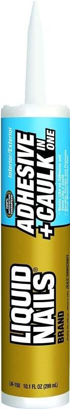 Liquid Nails Adhesive + Caulk in One (LN150), 10 oz