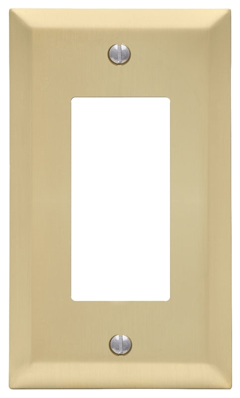 Amerelle Century Series 163RSB Wallplate, 5 in L, 2.9 in W, 1-Gang, Steel, Gold, Satin Brass