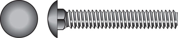 Hillman Galvanized Carriage Bolt 5/16" x 5-1/2", 50 Count, Blunt Point, Alloy Steel, Self-Locking Round Head Fasteners, Wood and Metal, No Washer Needed, Rust-Resistant (812561)