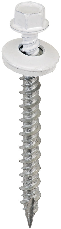 Acorn SW-MW2BW250 bright white #9 x 2 in hex head roofing screw with EPDM washer