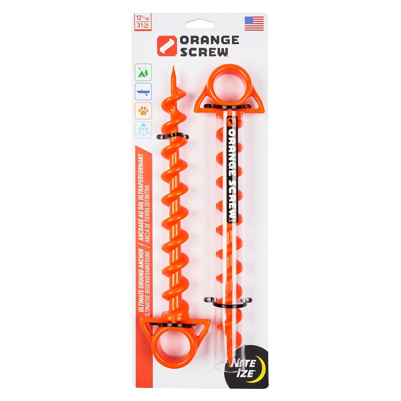 Nite Ize Large Ultimate Ground Anchor, 2 Pack, Orange, OSL-31-2R3
