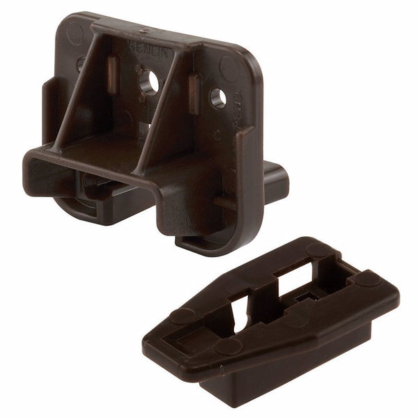 Prime-Line R 7321 Drawer Track Guide and Glides - Replacement Furniture Parts for Dressers, Hutches and Nightstand Drawer Systems, Brown (1 Set)