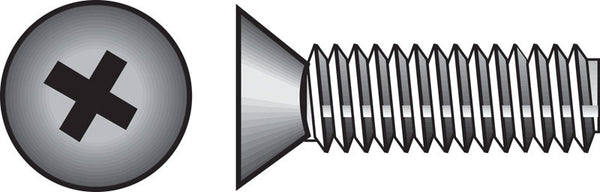 Hillman No. 10-24 in. x 1/2 in. L Phillips Flat Head Stainless Steel Machine Screws 100 pk 0825500