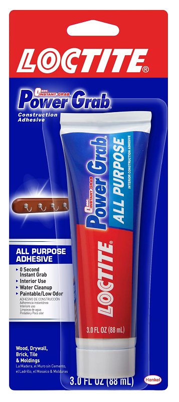 Loctite Power Grab Express All Purpose Construction Adhesive, 3 fl oz, 1, Squeeze Tube 2031710