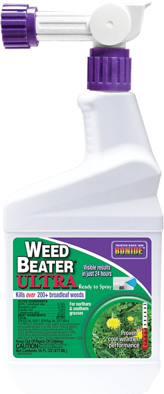 Bonide Weed Beater Ultra, 16 oz Ready-to-Spray Fast-Acting Protection Against Broadleaf Weeds in Warm & Cool Weather 312