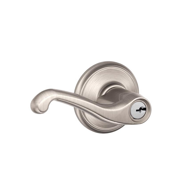 SCHLAGE Lock CO, Satin Nickel F51VFLA619 Flair Entry Locks, Size