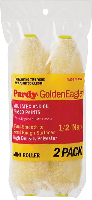 Purdy 140605063 Wire Mini Roller Replacements Golden Eagle, 2 pack, 6-1/2 inch x 1/2 inch nap