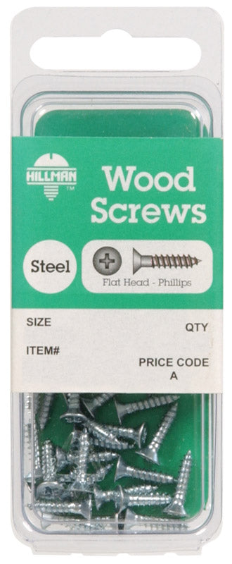 Hillman No. 10 x 2-1/2 in. L Phillips Flat Head Zinc-Plated Steel Wood Screws 6 pk