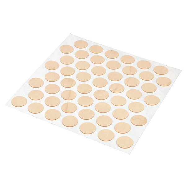 Prime-Line KD 16088 Pine Screw Hole Covers, Self-Adhesive, Real Wood Unfinished (52 Per Sheet)