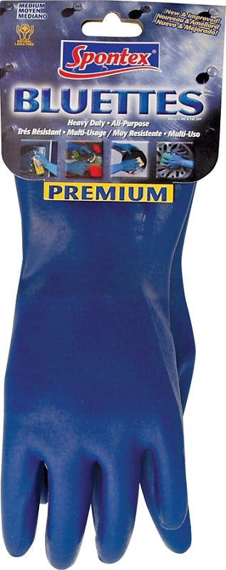 Spontex Neoprene Gloves Blue Neoprene Coating, Cotton Knit Lining Medium Boxed