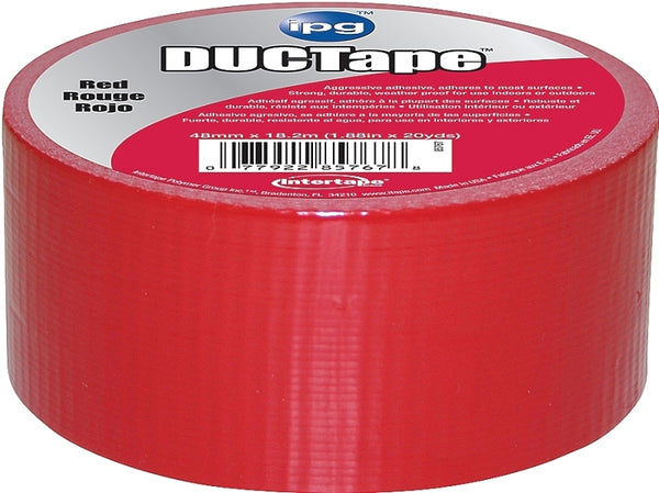 IPG JobSite DUCTape, Colored Duct Tape, 1.88" x 20 yd, Red (Single Roll) 6720RED
