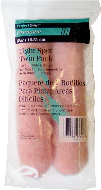 Linzer RC 153-2 0650 Rc153-2 Tight Spot Paint Roller Nap, L, Polyester Cover, Pink, 3/8" x 6-1/2"