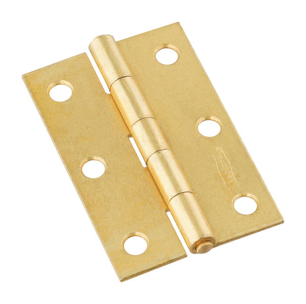 National Hardware N146-399 V518 Non-Removable Pin Hinges in Brass, 2 pack