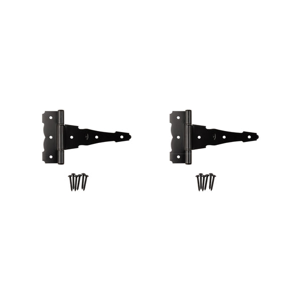 National Hardware N881-912 V841 Ornamental/Reversible T Hinges in Black, 2 pack