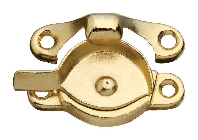 National Hardware N148-684 Sash Lock Brass Zinc Die-Cast Double Hung Window Lock Replacement Crescent Type Window Latch for Interior and Exterior Applications with Mounting Screws