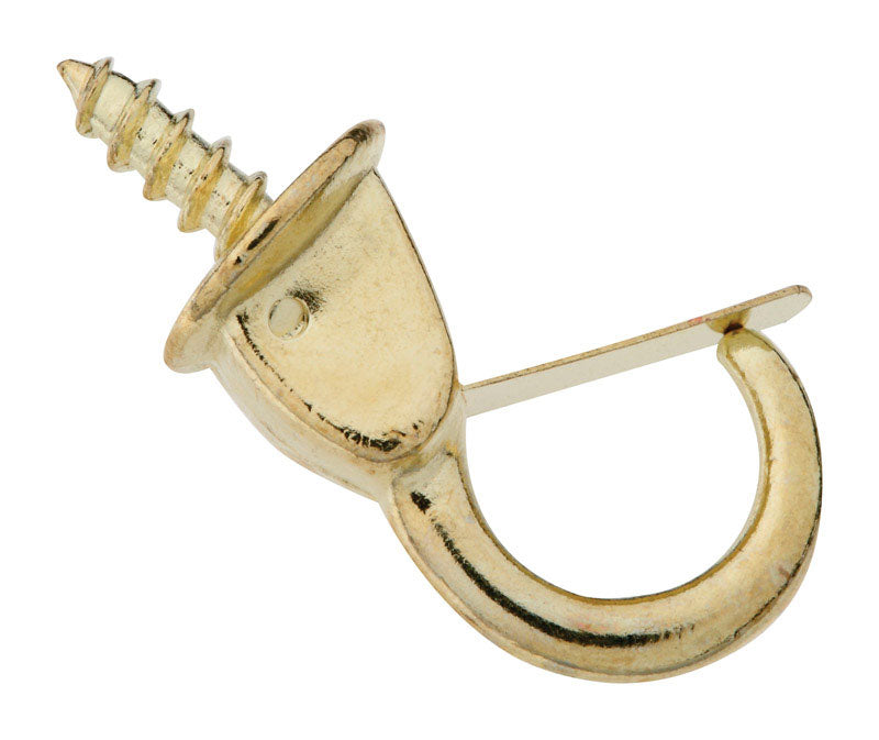 National Hardware N119-909 V2024 Safety Cup Hooks in Brass, 2 pack