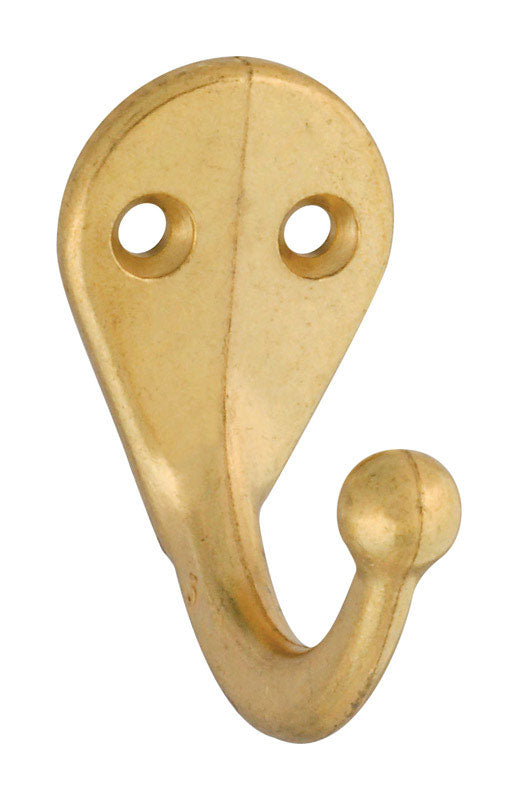 National Hardware N199-182 V162 Clothes Hooks in Brass, 2 pack