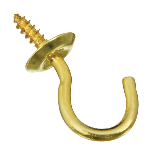 National Hardware N119-644 V2021 Cup Hooks in Solid Brass, 5 pack