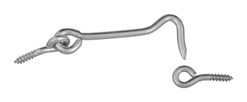 National Hardware N117-994 V2000 Hooks & Eyes in Zinc plated, 2 pack,3 Inch