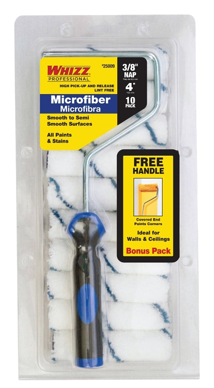 WHIZZ 25009 4" Xtrasorb Microfiber 3/8" Nap Mini Roller 10Pk 25009F