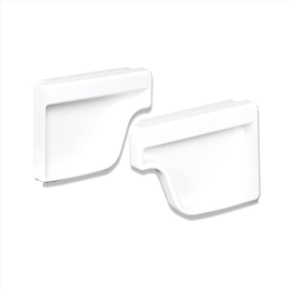 Amerimax Home Products Gutter End Cap, K-Style, Traditional, Vinyl, White, 2-Pc., 5-in. M0611