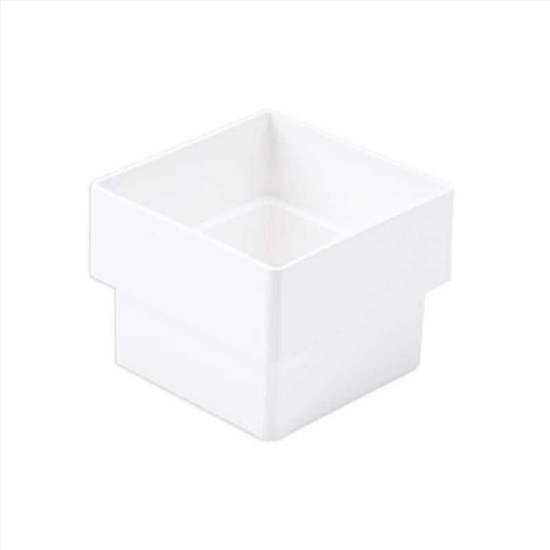 Amerimax Home Products Downspout Connector, Contemporary, Square, Vinyl, White, 2-in.