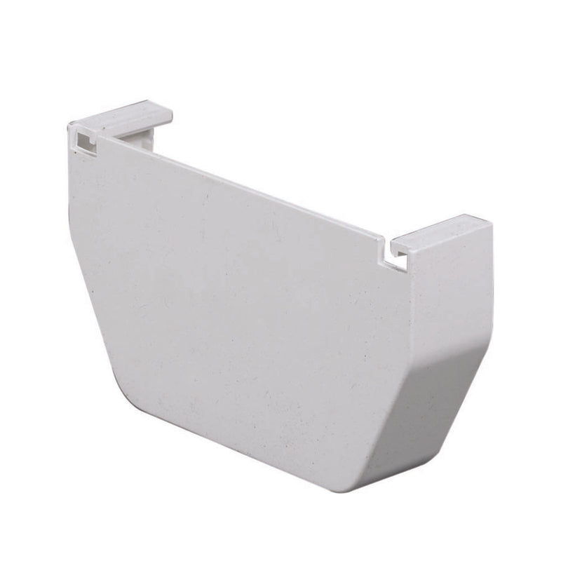 Amerimax Gutter End Cap, Contemporary, Vinyl, White, 5-in. -T0511