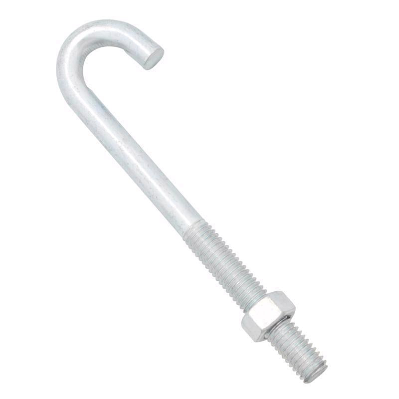 Hampton Small Zinc-Plated Silver Zinc 1 in. L J-Bolt 375 lb. 1 pk