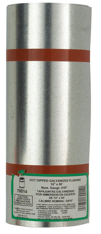 Amerimax Flashing Galv STD14"X50' Silver Galvanized Steel 70014