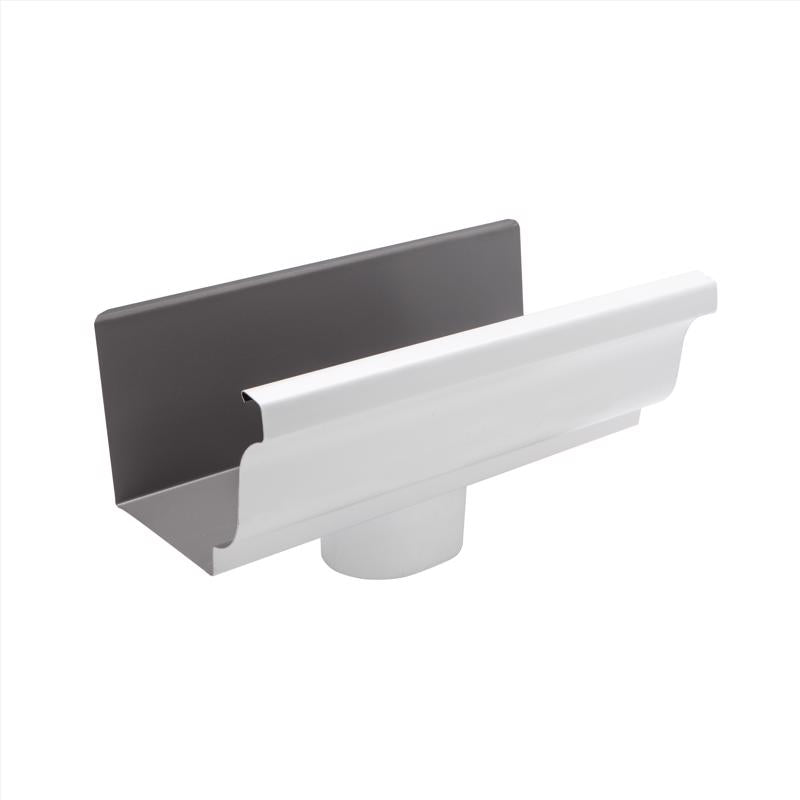 AMERIMAX HOME PRODUCTS 27010 Gutter End with Drop, White, Pack of 1, No Color