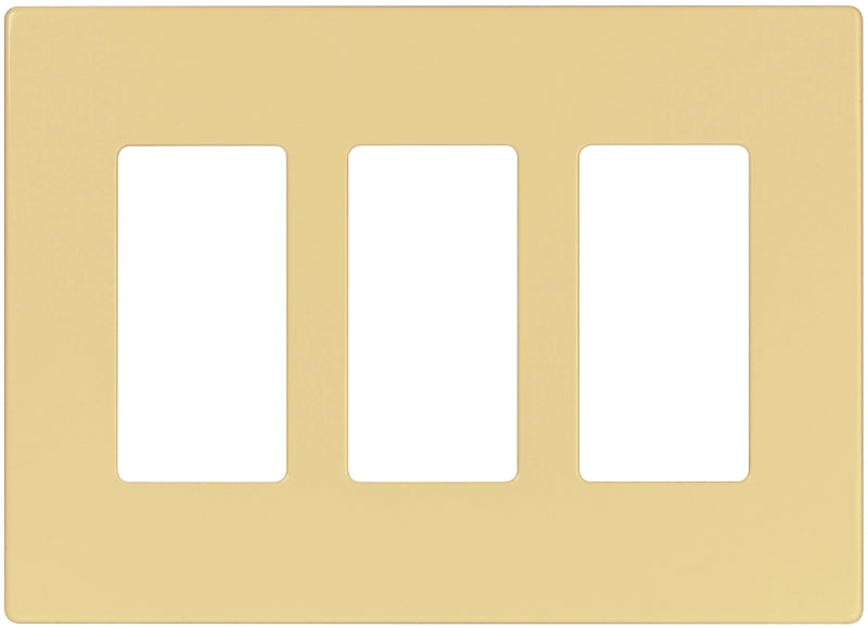 EATON PJS263V Arrow Hart Pjs263 Decorative Screw Less Wall Plate, 3 Gang, 4-1/2 in L X 6.37 in W X 0.08 in T, Ivory