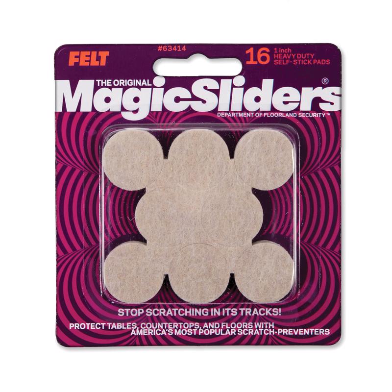 Magic Slider L P 63414 Oat Felt Pad-for Furniture, Floor Protection, Scratch-Free Gliding, Ideal for Hardwood and Tile Floors| Pack of 16|Colour-Beige|Size-1inch