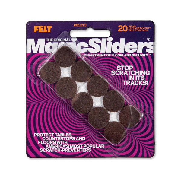 Magic Sliders Pads Felt BRN3/4"20PK 61215