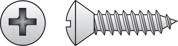 Hillman Stainless Steel Sheet Metal Screws No. 8 X 3/4'' Phillips Oval Head 0823662