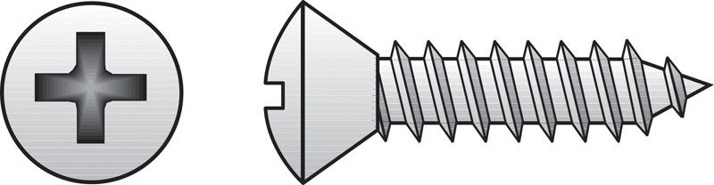 The Hillman Group Stainless Steel 823694 Oval Head Phillips Sheet Metal Screw, 10-Inch x 1-1/4-Inch, 100-Pack