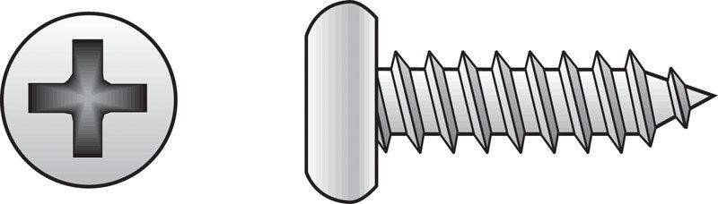 Hillman 823346 14 x 2 in. Pan Head Sheet Metal Screws Stainless Steel - Box of 100