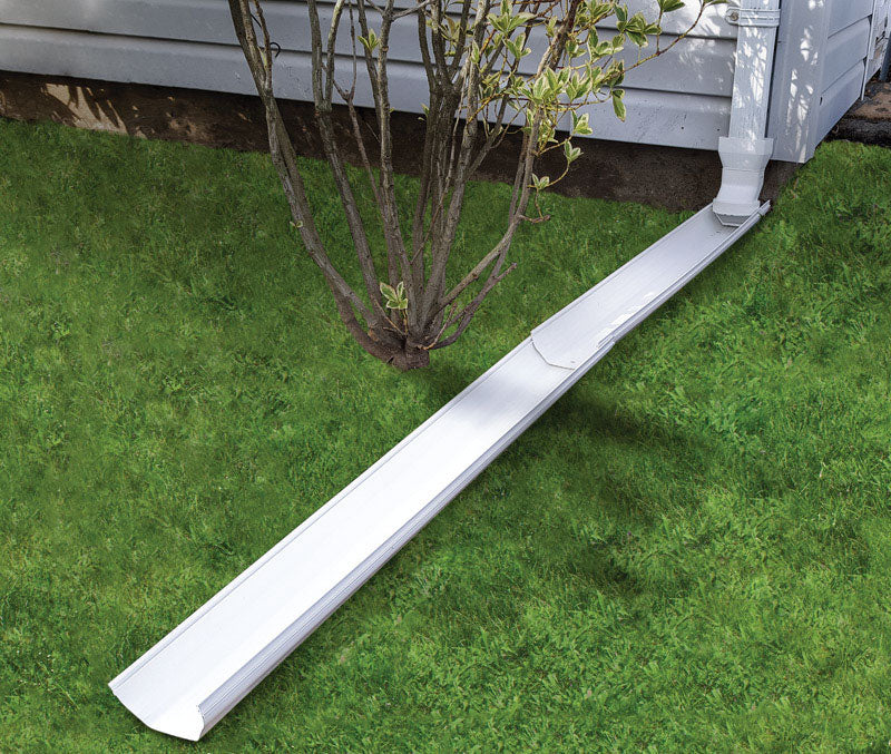 Frost King Tilt N' Drain 5-1/2 in. W x 6 ft. L White Vinyl Downspout Extension