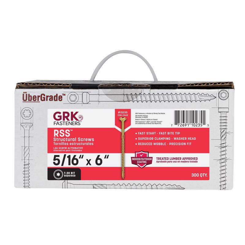 GRK 10235 5/16" x 6" RSS™ Rugged Structural Screws 300 Count